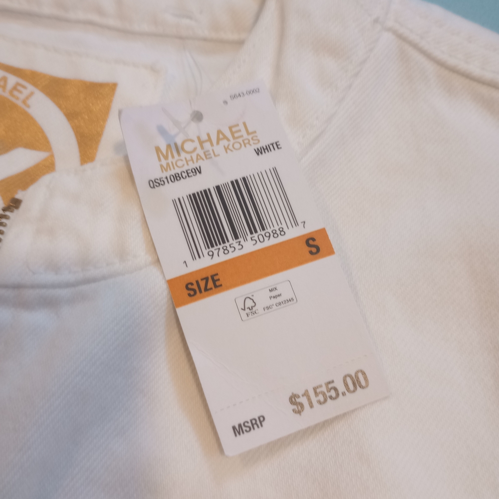 NWT Michael Kors White Jean Jacket - Picture 3 of 16